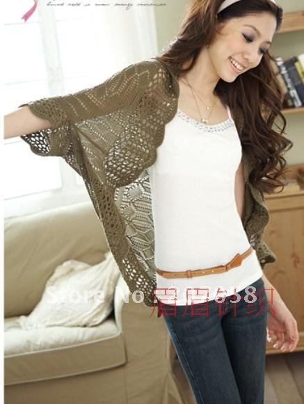 Free shipping Womens thin bat knitted cardigan / spring l shawl coat/ ladies coat / women's coat