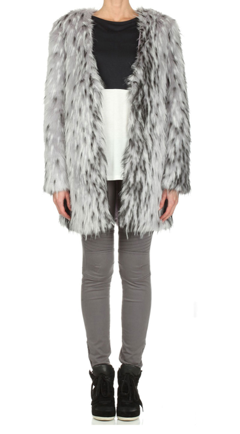 free shipping womens Winter faux fur long coat