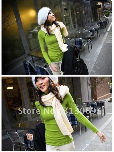 Free shipping, wool+cotton render sweater, lady's high-necked sweaters, wholesale 2pcs/lot