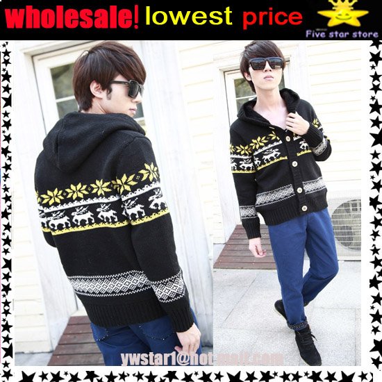 free shipping!woolen round collar knitwear,weave sweater, women clothes, christmas men lovely deer long sweater (XL-007-1)