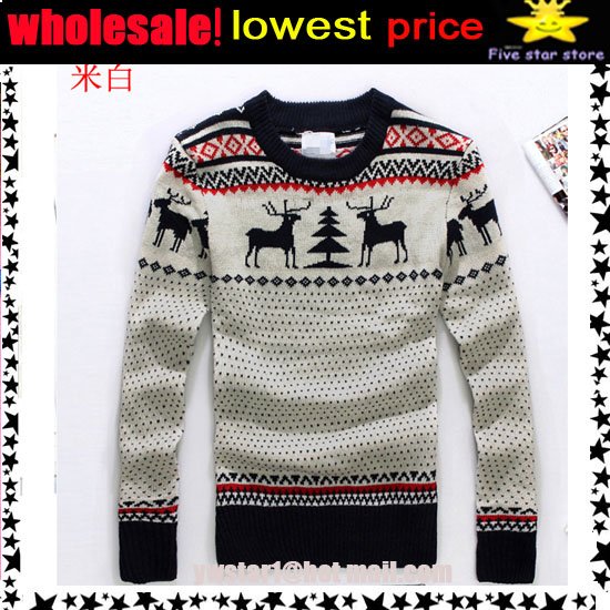 free shipping!woolen round collar knitwear,weave sweater, women clothes, christmas men lovely deer long sweater (XL-008-1)