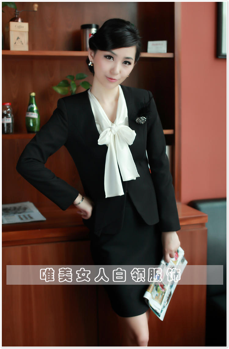 Free shipping Work wear set women's fashion formal slim blazer set dresses work wear uniform