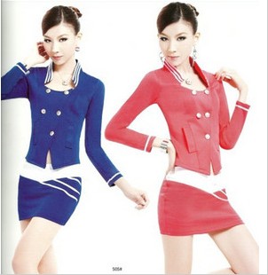 Free shipping Work wear summer long-sleeve work uniforms uniform stewardess clothing work wear sauna,