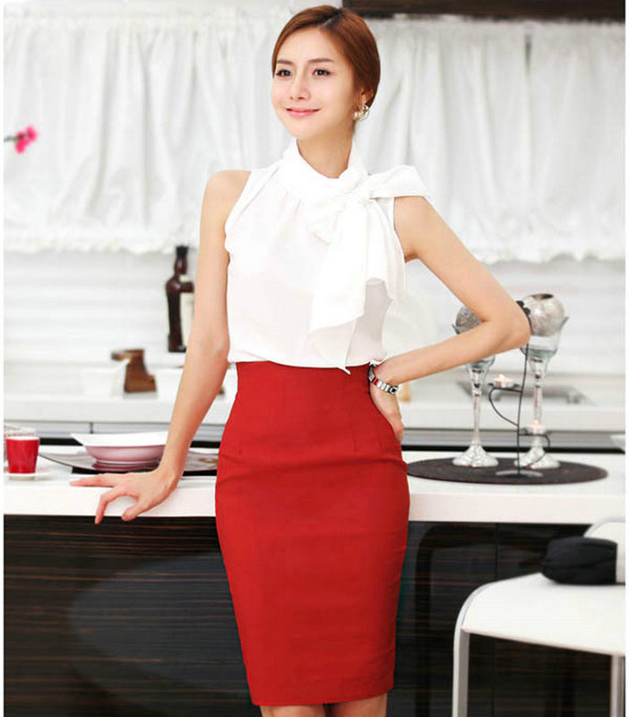 Free shipping Work wear women summer white collar set gentlewomen elegant work wear OL outfit dress skirt