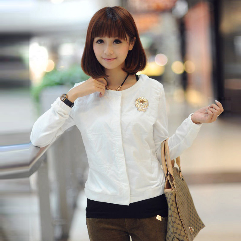 Free Shipping Wt326 2012 autumn fabric patchwork short jacket casual slim long-sleeve outerwear SX