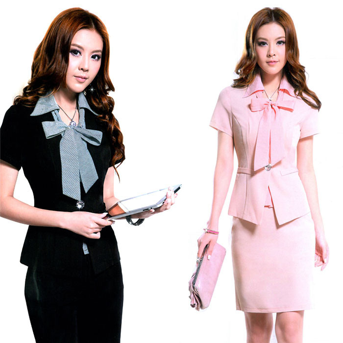 free shipping Wuyi lane 2012 elegant fashion ol shirt bow professional women's tooling uniform set 042