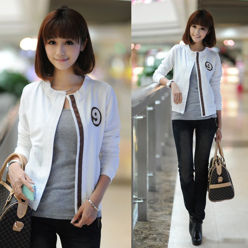 Free Shipping Wy339 2012 autumn patchwork slim applique jacket long-sleeve outerwear female SX