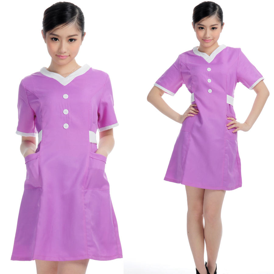 Free shipping !XKM017 the pre-sale  beauty uniform beautician overalls summer beauty salon dress suit at the front desk