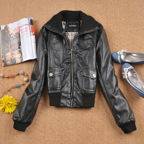 Free shipping! Y-09 2012 winter thickening cotton-padded thermal stand collar leather clothing outerwear leather jacket - 0.84