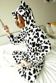 free shipping Yc cow thermal at home service coral fleece sleep set