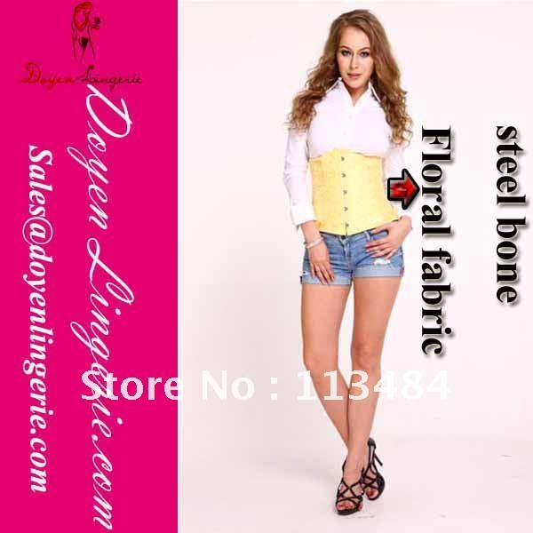 Free Shipping!Yellow Steel Boned Corset Women Wholesale And Retail with T-thong