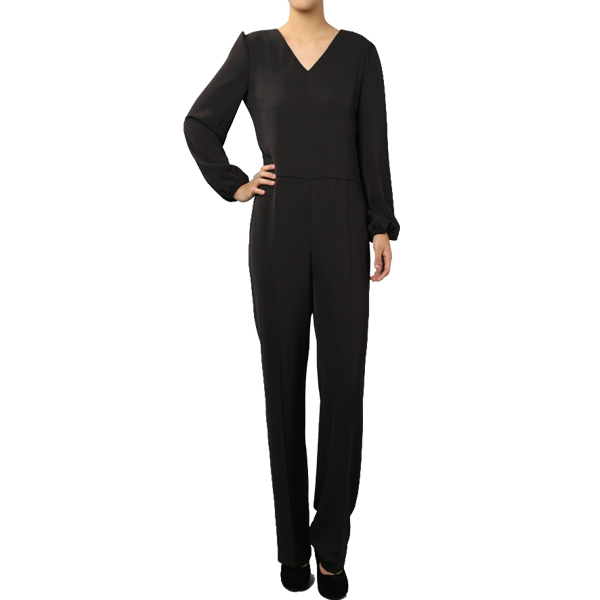 Free Shipping! YIGELILA 2013 ladies fashion long sleeves one piece black formal jumpsuit