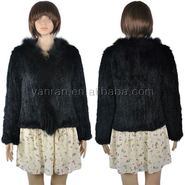 Free shipping YR-258A Genuine ladies' raccoon dog and rabbit knitted fur jacket~wholesale~retail~OEM