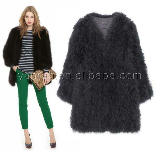 Free shipping YR-500A Fashion style genuine feather fur coat~Drop shipping~wholesale~retail