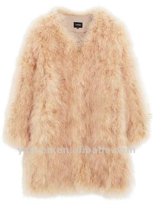 Free shipping YR-500B Ladies' feather fur coat~Drop shipping~wholesale~retail