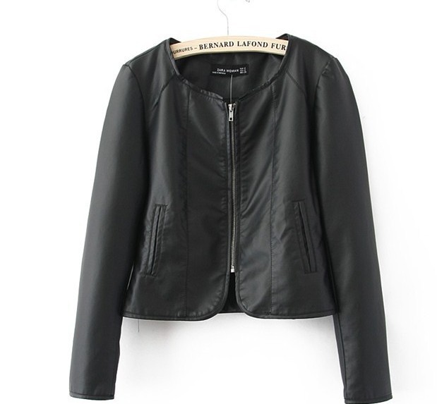 Free Shipping zar* Brand Short Design Women's Zipper PU Leather Ladies' Jacket 2013 Fashion High Quality Slim Coat Outerwear