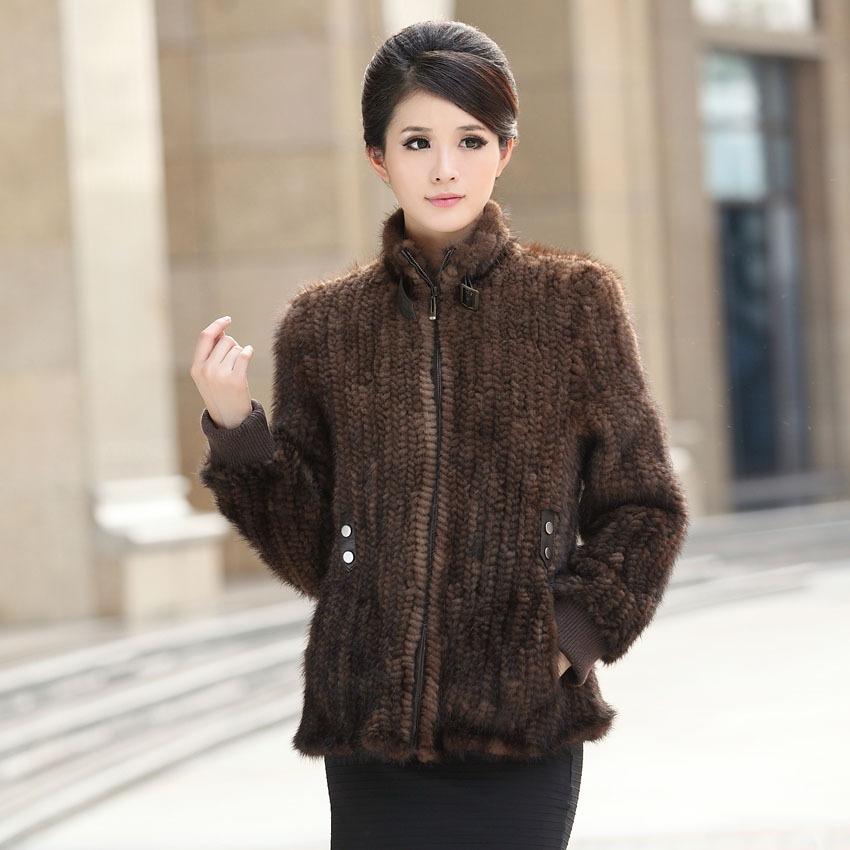 Free Shipping ZDFURS knitted  mink  fur coat mink jacket  mink fur clothes women winter outwear OEM Wholesale