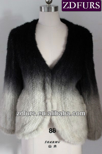 Free Shipping ZDKM-2029 Knitted Mink Fur Jackets