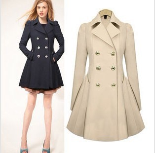 Free shipping100%cotton spring women's leisure  long trench double breasted turn-down collar long coat ladies clothes