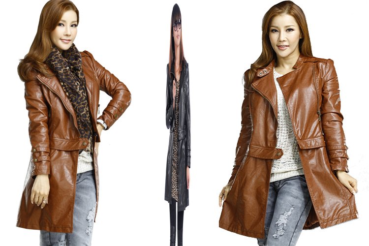 Free shipping2012 new Nice Style Lady Dual-use Leather/ Motorcycle/biker Large size Jacket