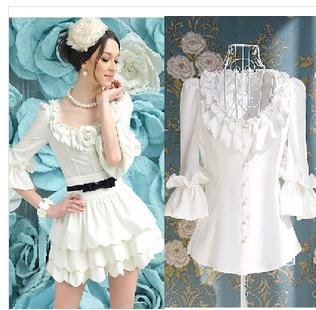 Free shipping2013 Fashion  shirts for women/Causul design women blouses/Slim princess shirtsSize:S/M/L/XL