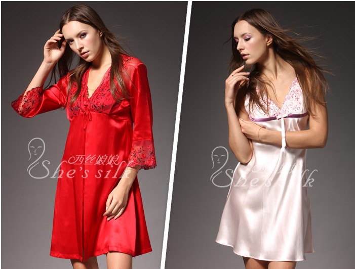 Free Shippment  sexy silk Robe