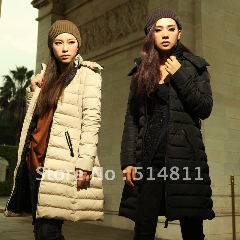 Free shoping 2012 new  warm slim  women's long down coat , fashion winter  jacket ,Hot sale!