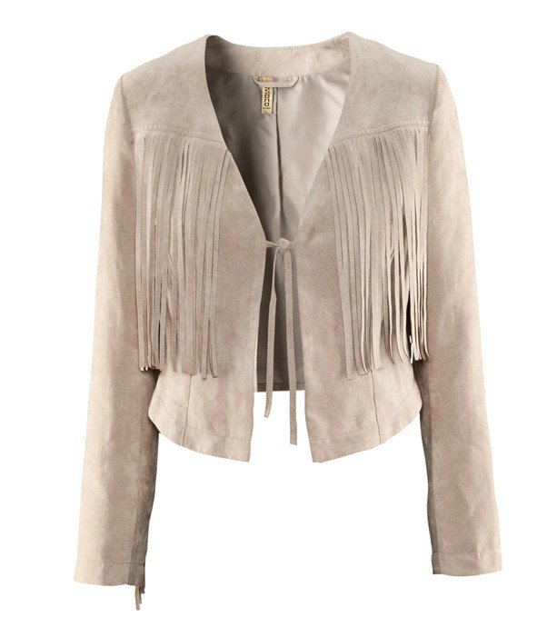 Free  shoping Woman fashion faux suede fringed edge lace jacket.TB 2169