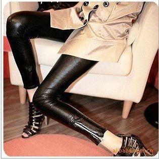 Free shopping,2012 women leggings high elasticity tights,Bright imitation leather zipper fashion pencil pants.