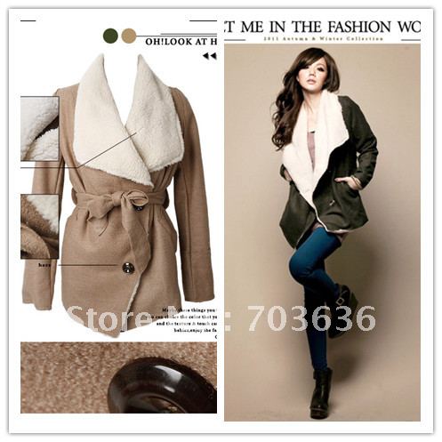 Free shopping P8 women's elegant personalized outerwear long-sleeve pearl woolen turn-down collar button outerwear