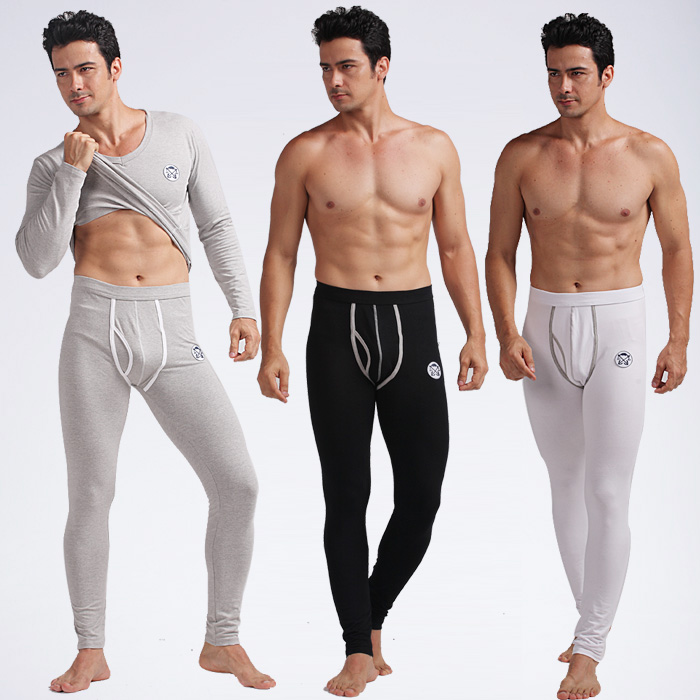 Free shpping 2pcs/lot New arrival 100% cotton comfortable long johns legging male warm pants