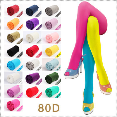 free shpping super color 80 D velvet candy color silk stockings, the spring and autumn lady's color pantyhose A0301-A0317