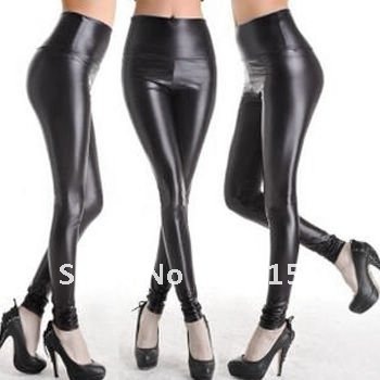 freeshiping 2012 new Europe and America tall waist imitation leather pants/tight pants render pencil/leggings