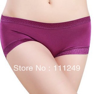 Freeshipping (10pieces/lot) Seamless underwear ladies underwear in pure modal waist lace seamless underwear