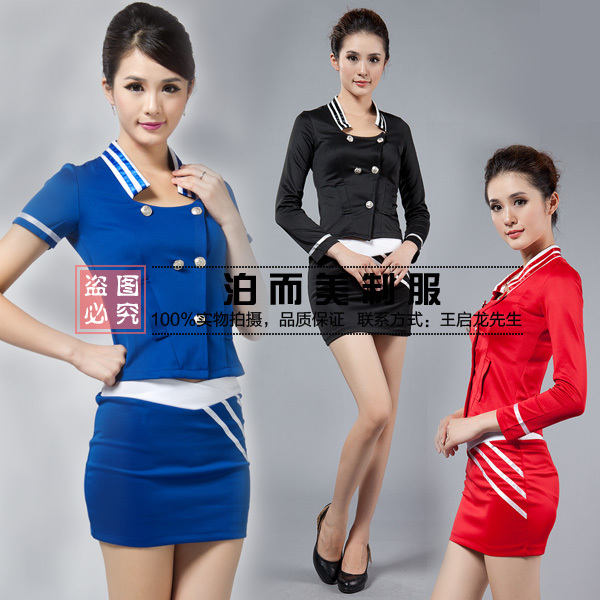 Freeshipping 2011 three-color stewardess service set female work wear work wear IVU