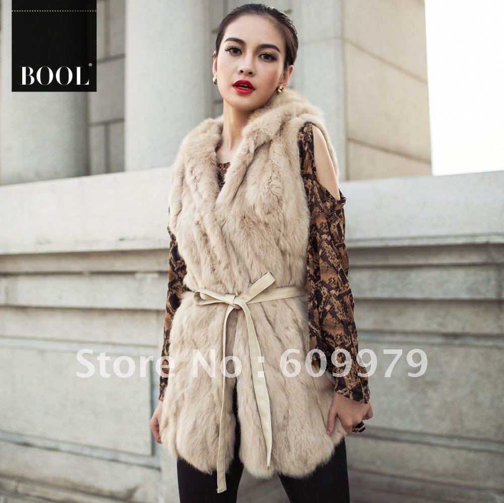 Freeshipping 2012 Cheap Rex Rabit Vest Women FR00163 Size of  M, L, XL