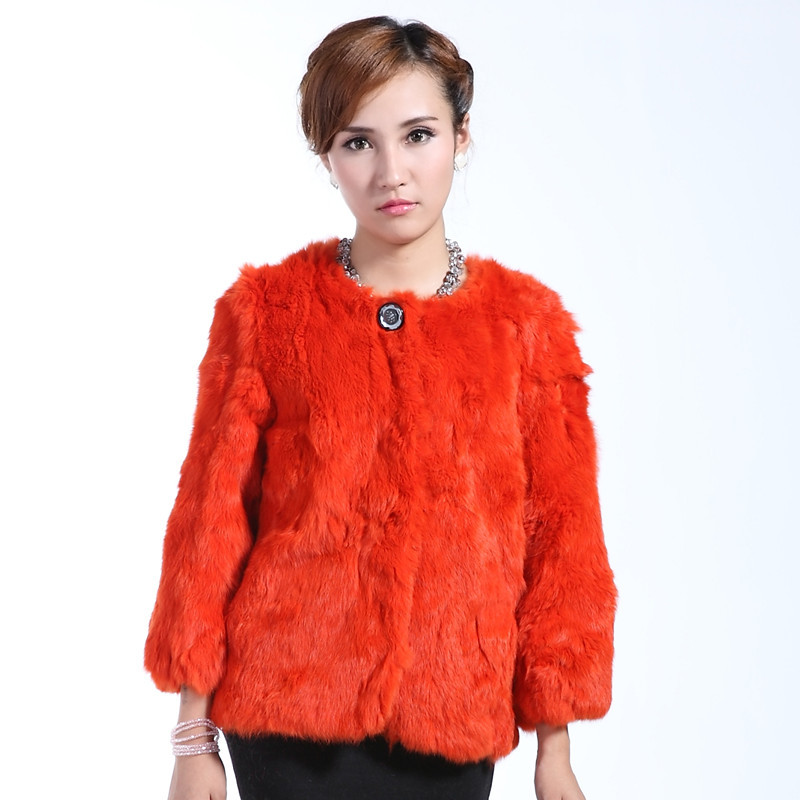 Freeshipping 2012 female short design slim rex rabbit hair fur outerwear