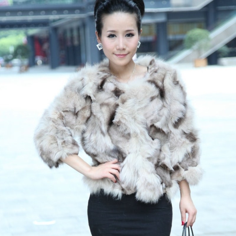 Freeshipping 2012 fox wool fox fur women's fur coat cape