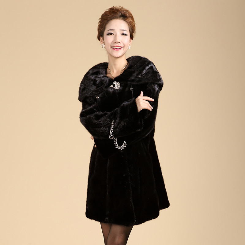 FreeShipping 2012 marten overcoat mink fur coat long design