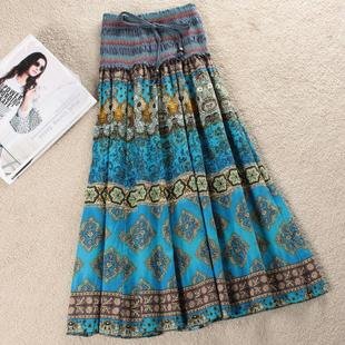 Freeshipping 2012 new productsFlax skirt Bohemian women's dress national wind summer dress exotic geometric long dress