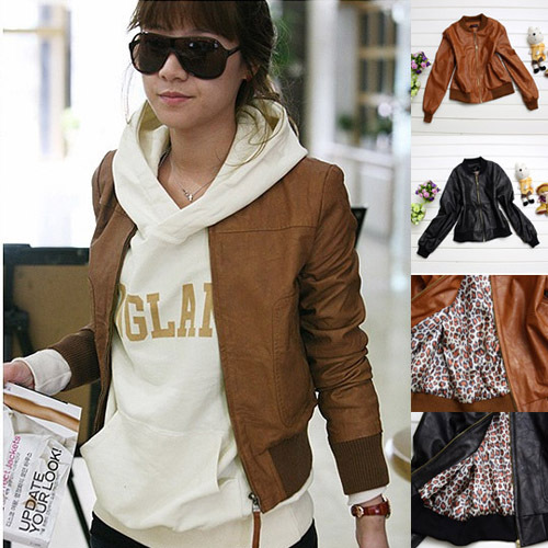 Freeshipping 2012 Plus Size Small Stand Collar Short Design Nubuck Leather Female Jacket Pu TZ-FWT001