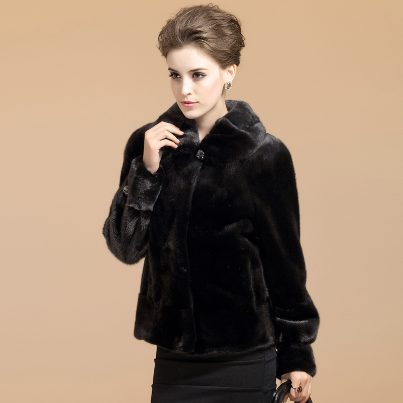 FreeShipping 2012 top mink fur marten overcoat Women outerwear 2032