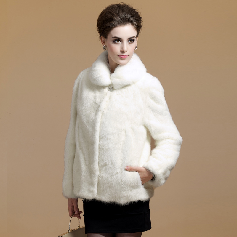 FreeShipping 2012 top mink fur marten overcoat Women outerwear b6629