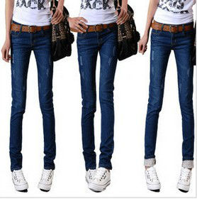 Freeshipping 2012yr New Arrival Fashion women jeans 100% quality Guarantee straight mid casual Korean woman jeans 0013