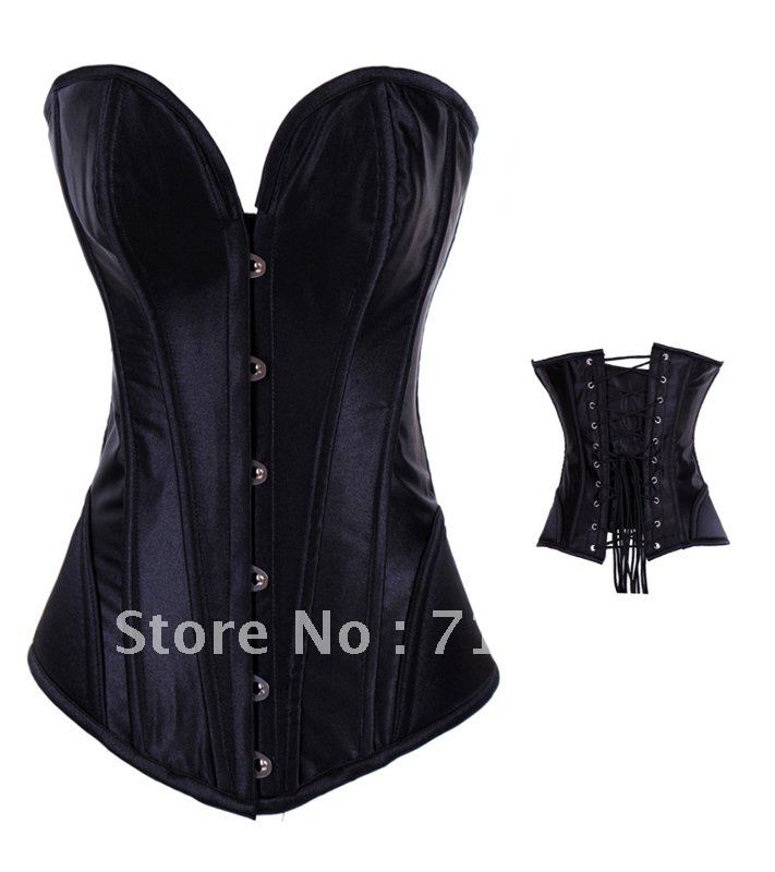 FREESHIPPING!! 4 color Full Spiral Steel Boned Corset Bustier Top Lace up Overbust Body Shaper wholesale retail S-XL