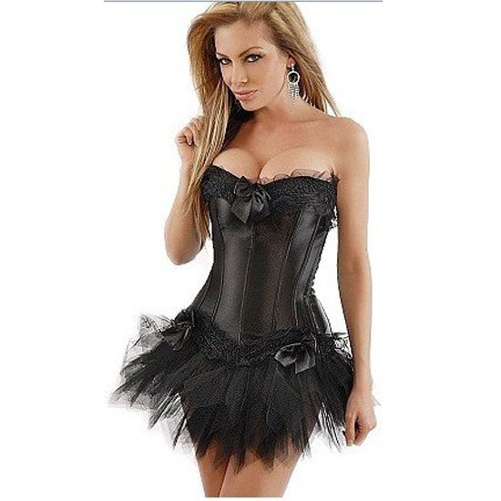 Freeshipping ! 6 colors Corset with Side Zipper + Mini Skirt Black Women's Clothes body lift shaper Sexy Lingerie 8167