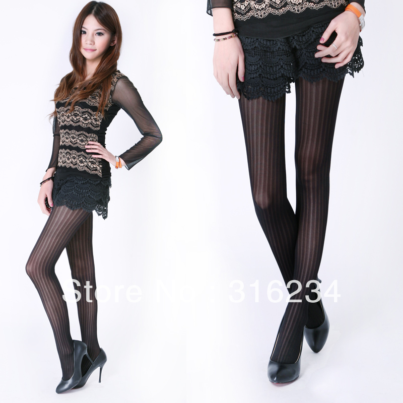 Freeshipping  autumn and spring  female stockings 60d vertical stripe socks sexy pantyhose