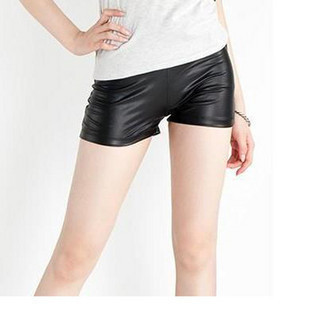 Freeshipping B203 matt faux leather black safety pants legging short trousers pants 61g