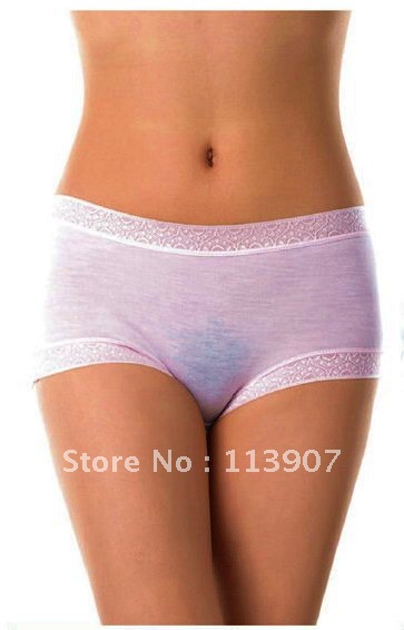 Freeshipping Bamboo Fiber Tracelessness Waist Panties Women's Underwear Briefs Knickers