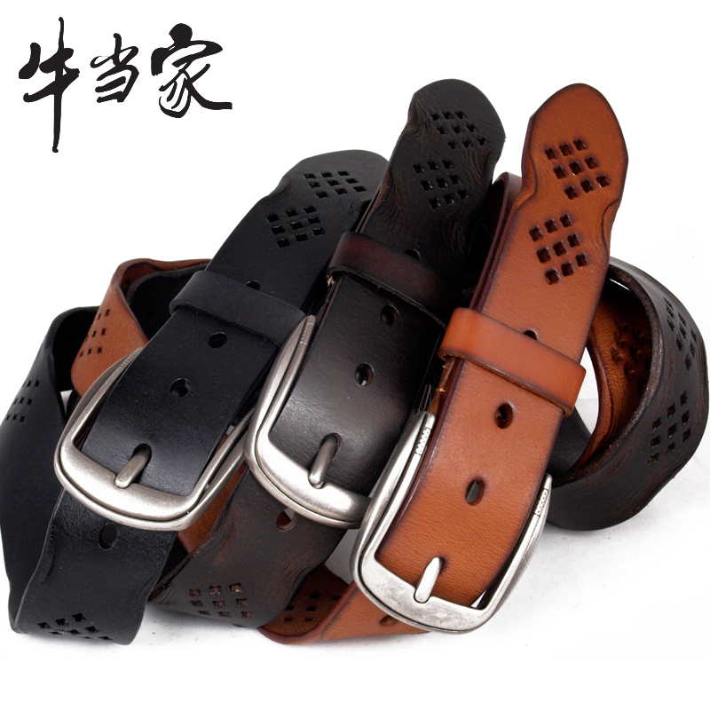 Freeshipping Belt Brand Freeshipping Strap male genuine leather  strap male genuine leather  male genuine leather cutout 525